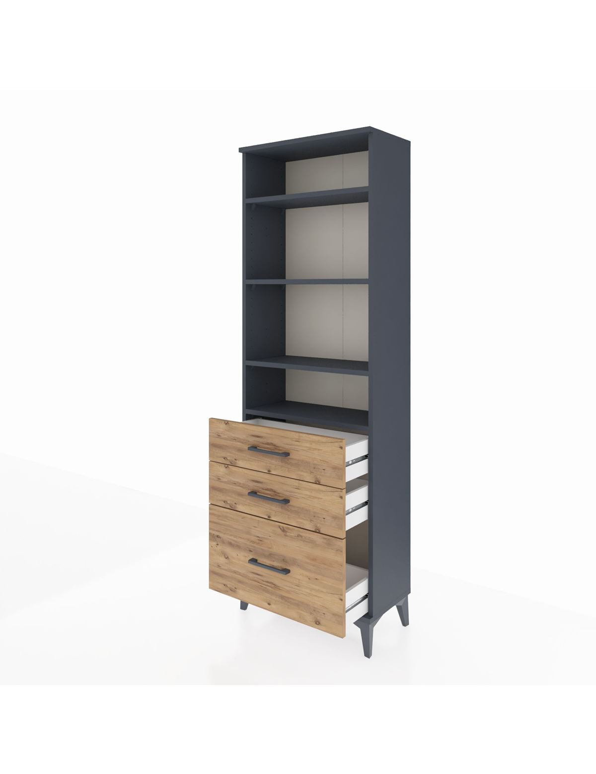 Arges Dolap 4 Raflı 3 Çekmeceli 60x30x182 - S23M042V6A