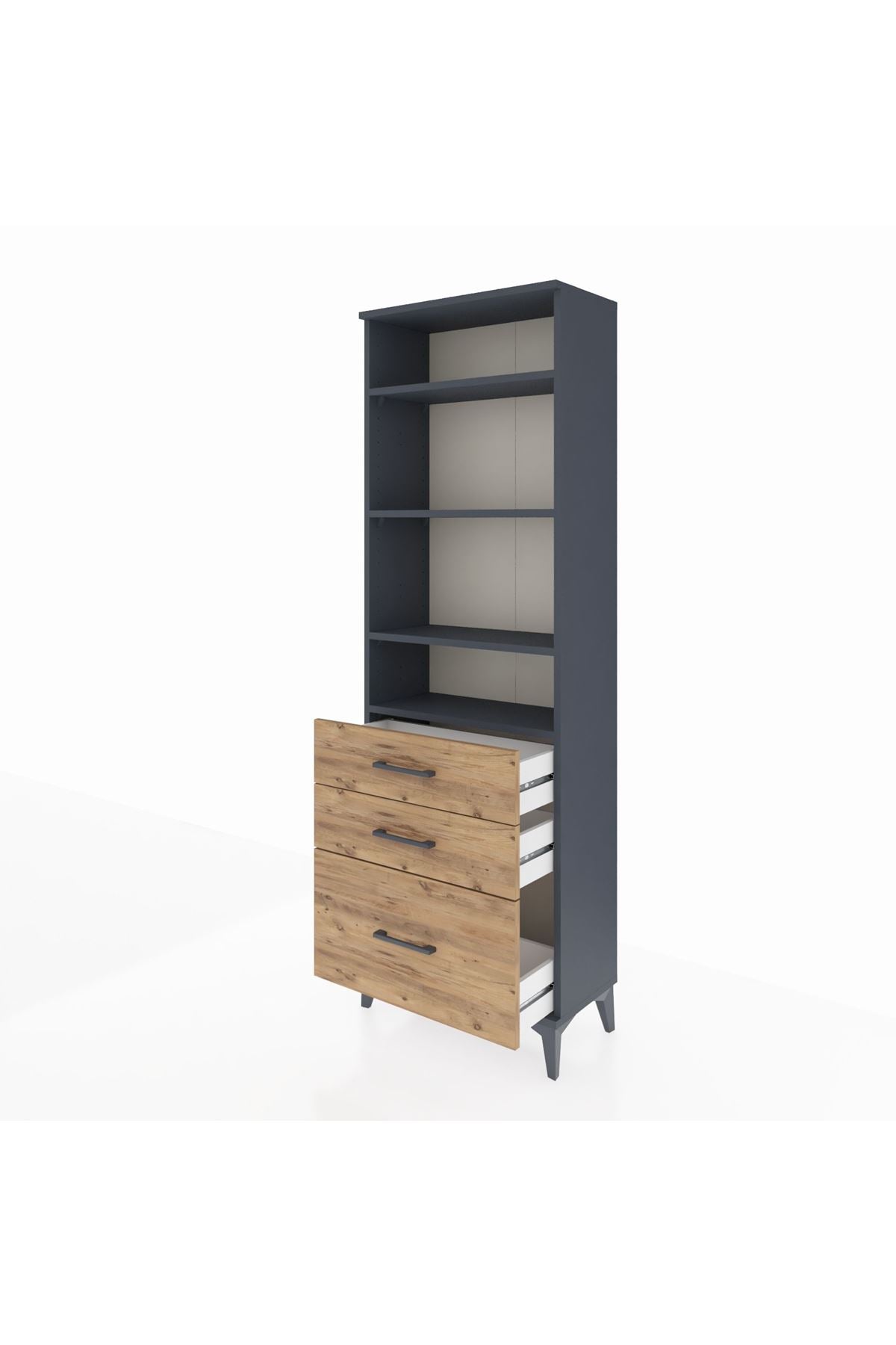 Arges Dolap 4 Raflı 3 Çekmeceli 60x30x182 - S23M042V6A