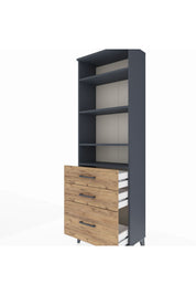 Arges Dolap 4 Raflı 3 Çekmeceli 60x30x182 - S23M042V6A