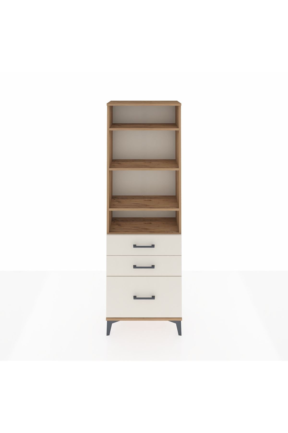 Arges Dolap 4 Raflı 3 Çekmeceli 60x30x182 - S23M042V7A