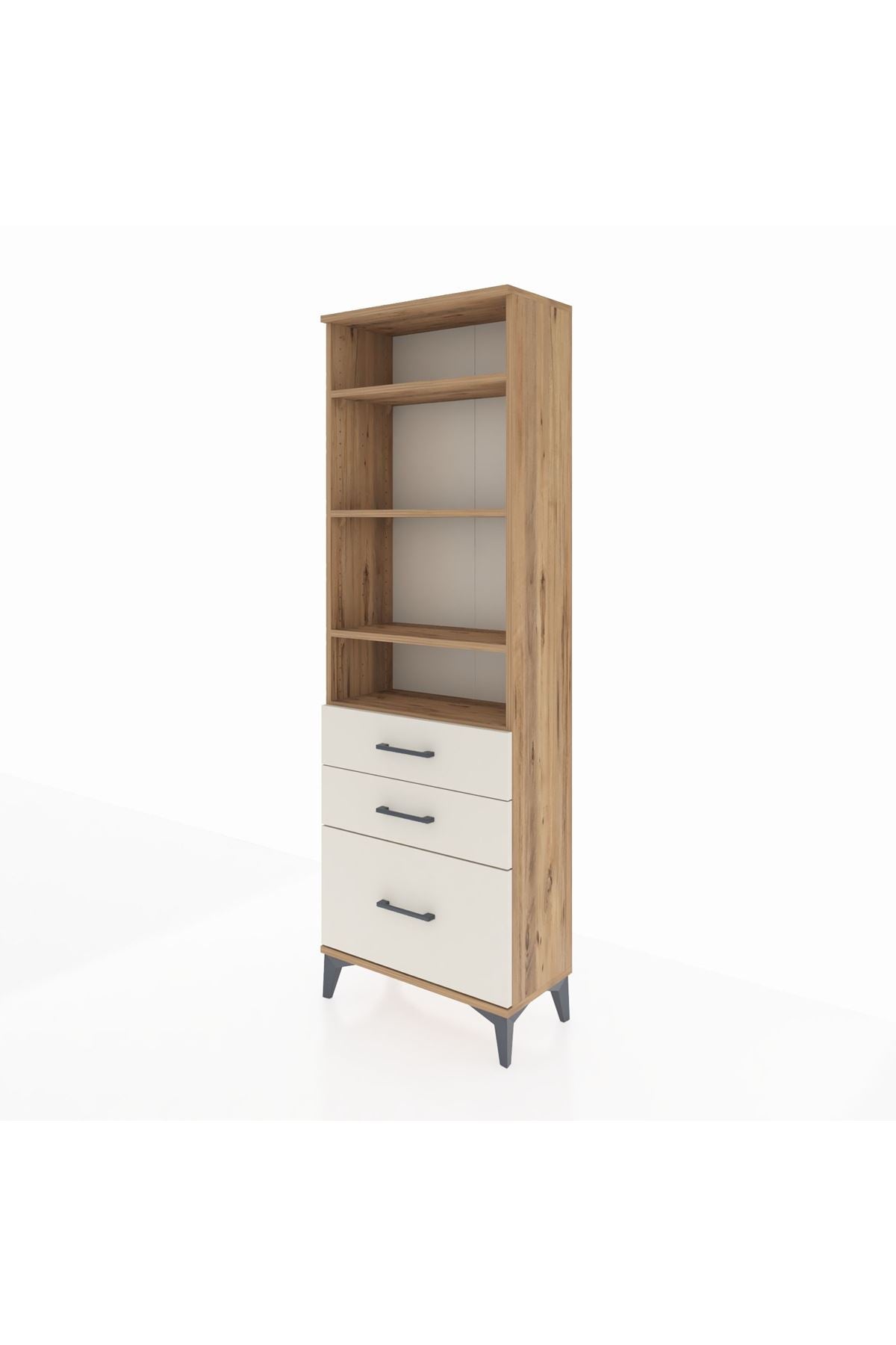 Arges Dolap 4 Raflı 3 Çekmeceli 60x30x182 - S23M042V7A