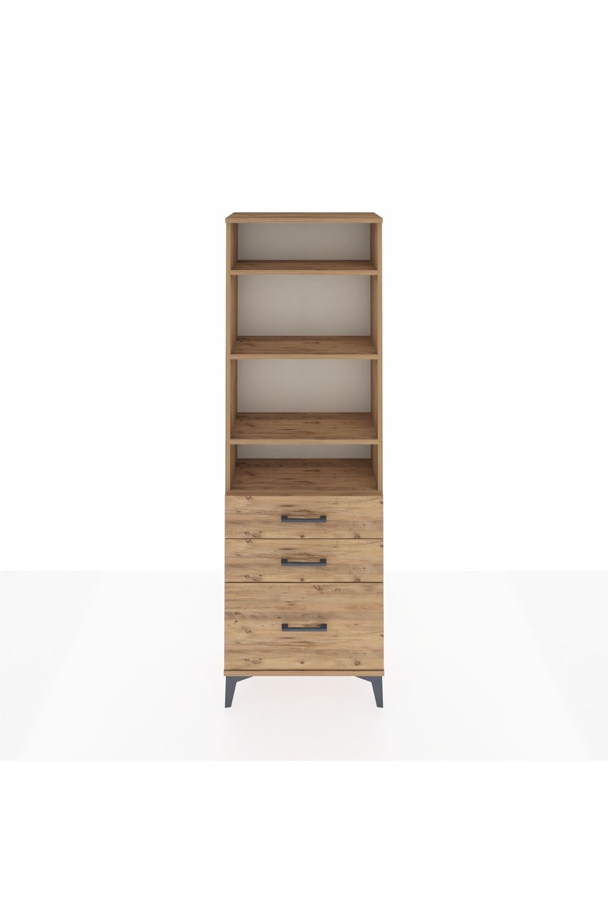 Arges Dolap 4 Raflı 3 Çekmeceli 60x30x182 - S23M042V9A