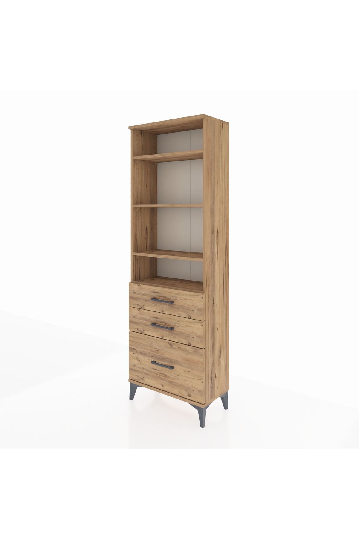Arges Dolap 4 Raflı 3 Çekmeceli 60x30x182 - S23M042V9A
