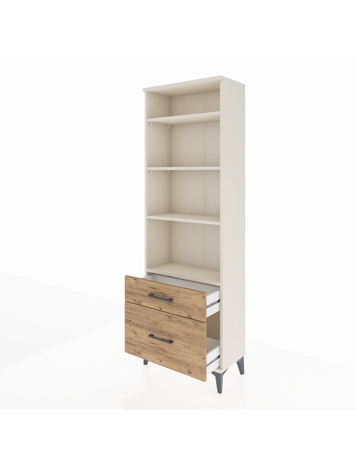 Arges Dolap 4 Raflı 2 Çekmeceli 60x30x182 - S23M043V3A