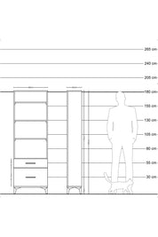 Arges Dolap 4 Raflı 2 Çekmeceli 60x30x182 - S23M043V4A