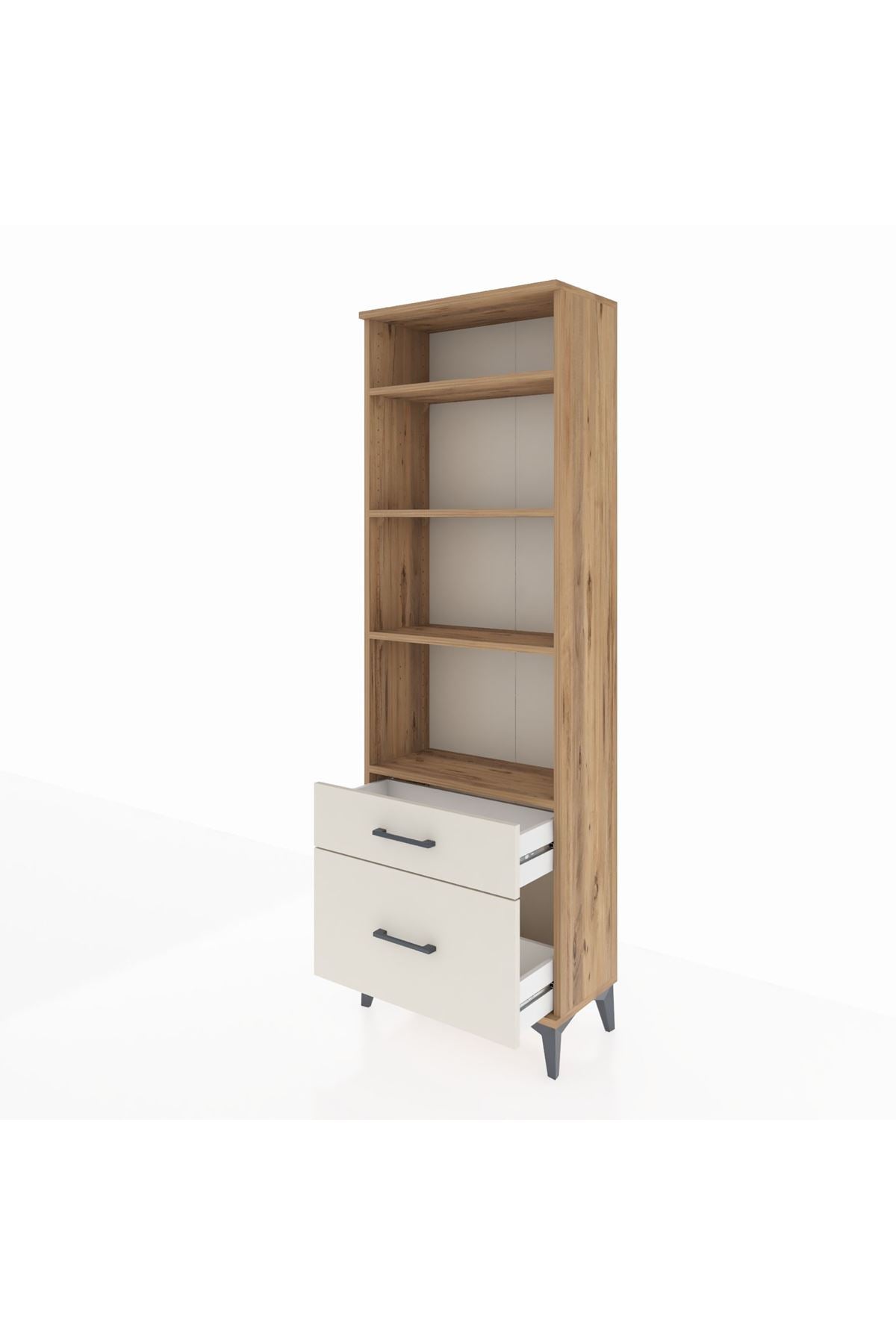 Arges Dolap 4 Raflı 2 Çekmeceli 60x30x182 - S23M043V7A