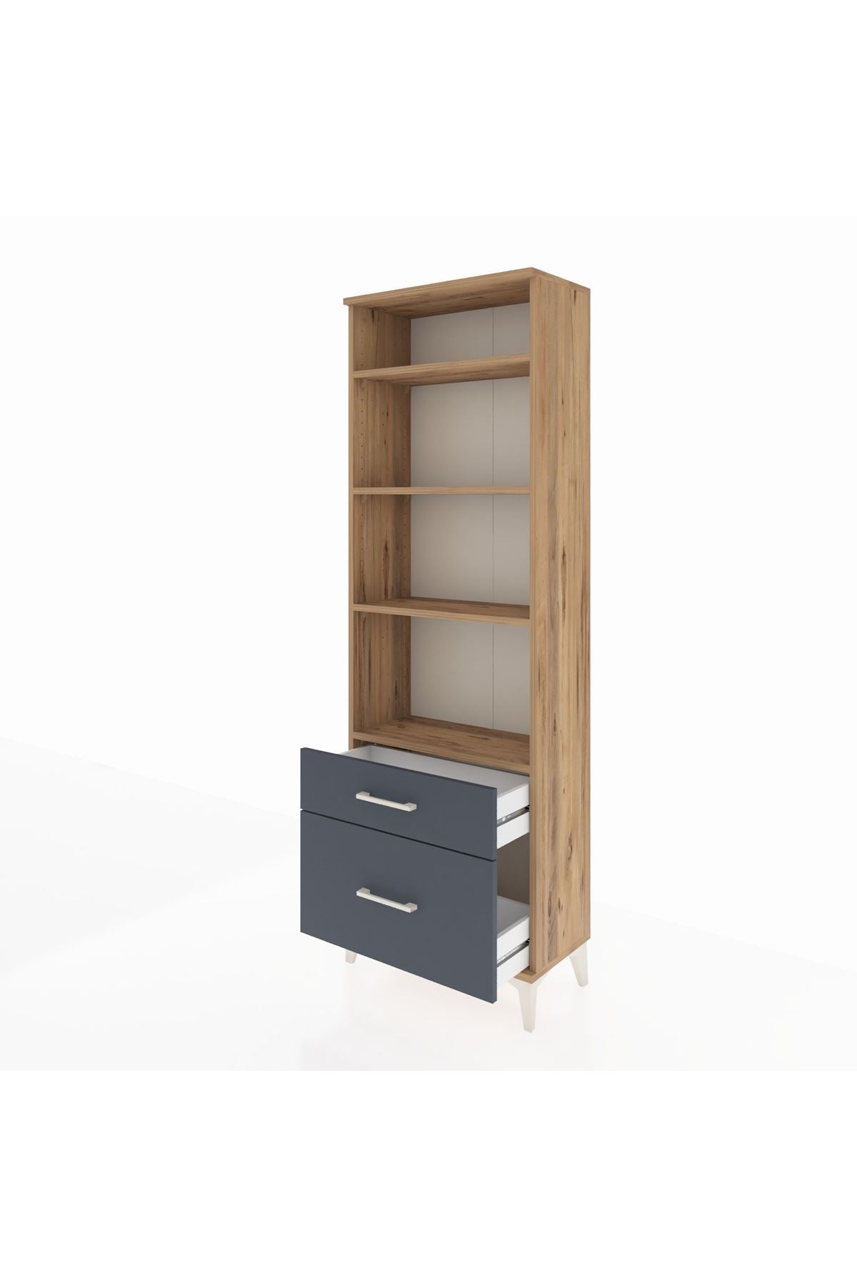 Arges Dolap 4 Raflı 2 Çekmeceli 60x30x182 - S23M043V8A