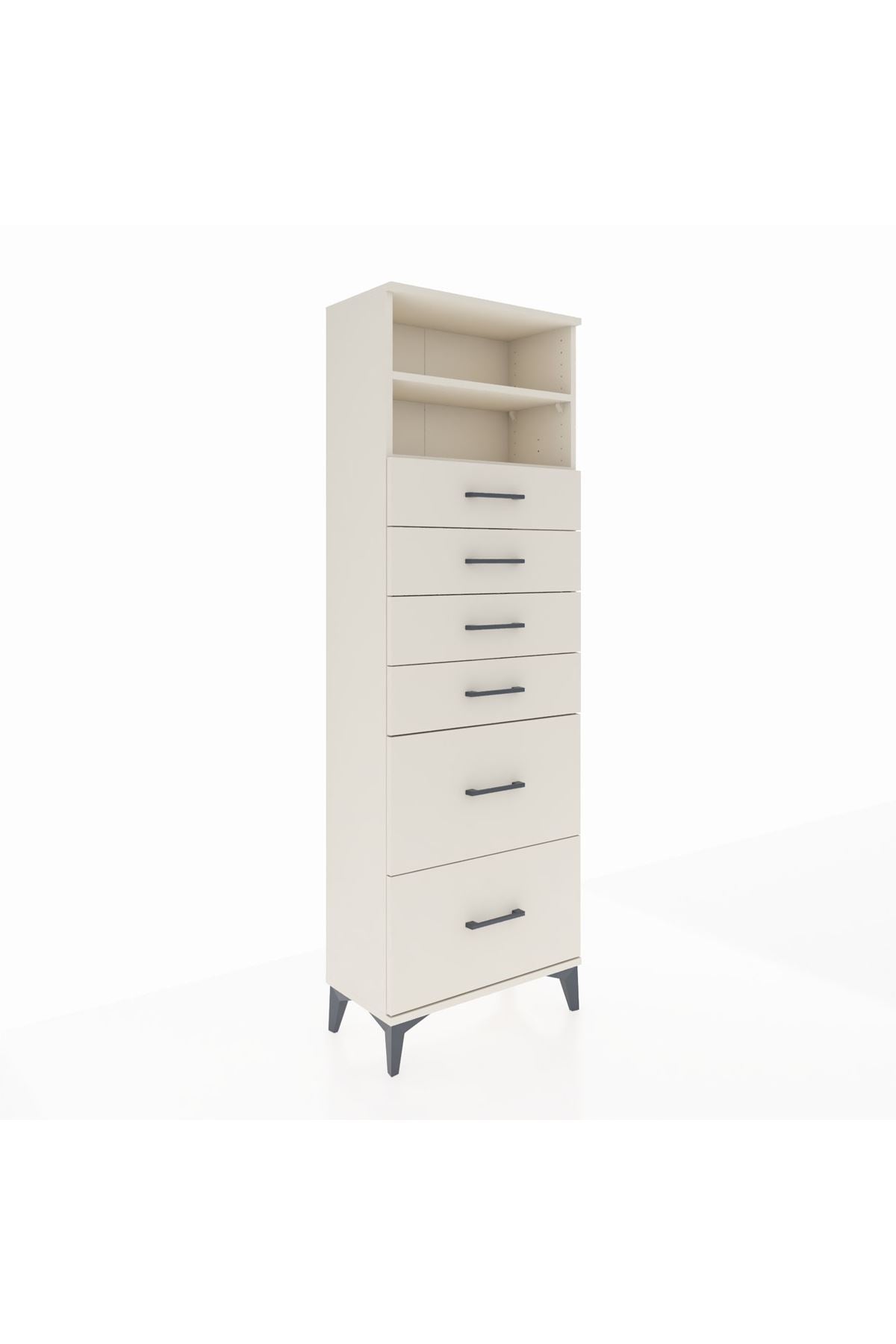 Arges Dolap 2 Raflı 6 Çekmeceli 60x30x182 - S23M045V1A