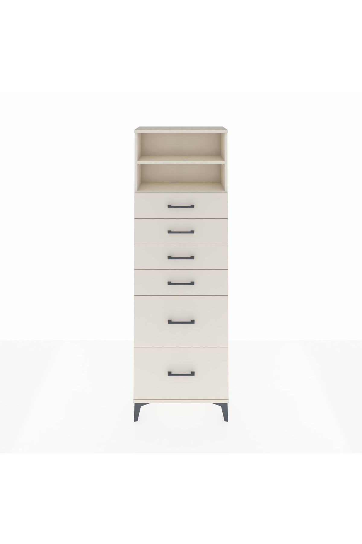 Arges Dolap 2 Raflı 6 Çekmeceli 60x30x182 - S23M045V1A