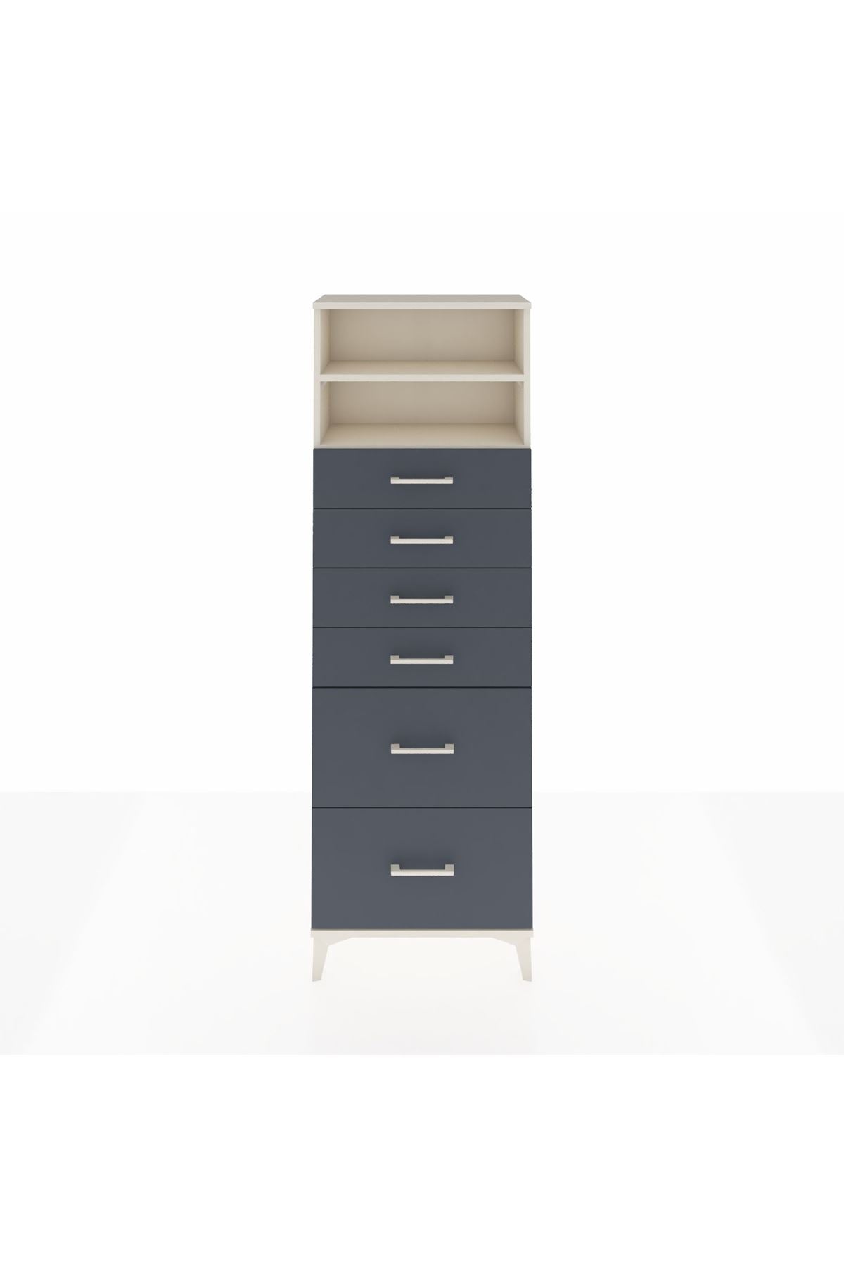 Arges Dolap 2 Raflı 6 Çekmeceli 60x30x182 - S23M045V2A