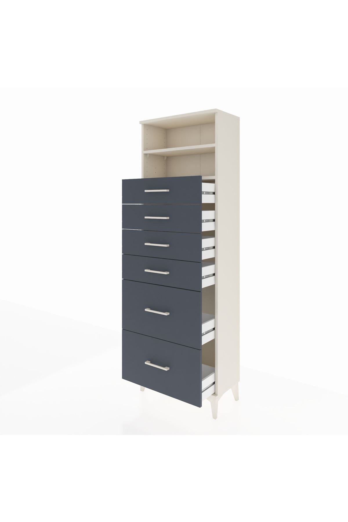Arges Dolap 2 Raflı 6 Çekmeceli 60x30x182 - S23M045V2A