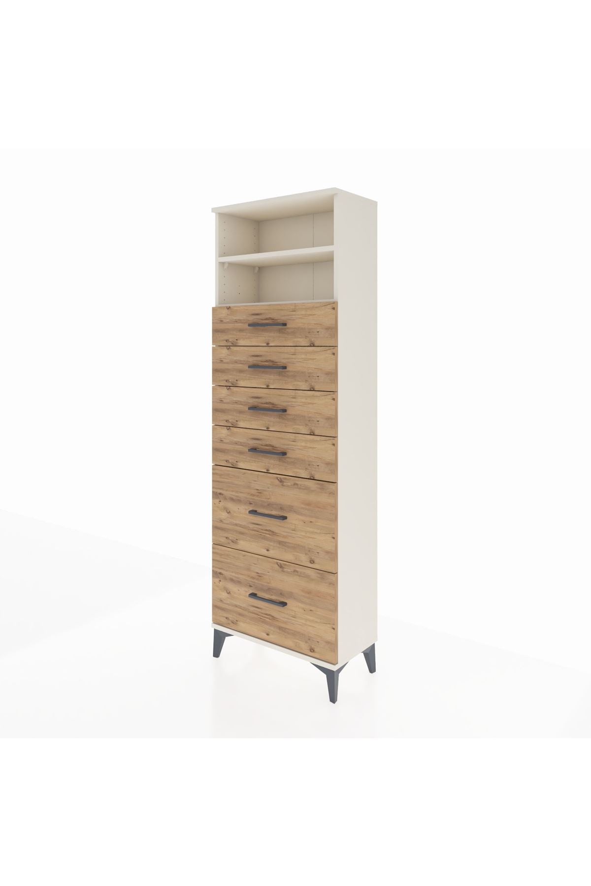 Arges Dolap 2 Raflı 6 Çekmeceli 60x30x182 - S23M045V3A