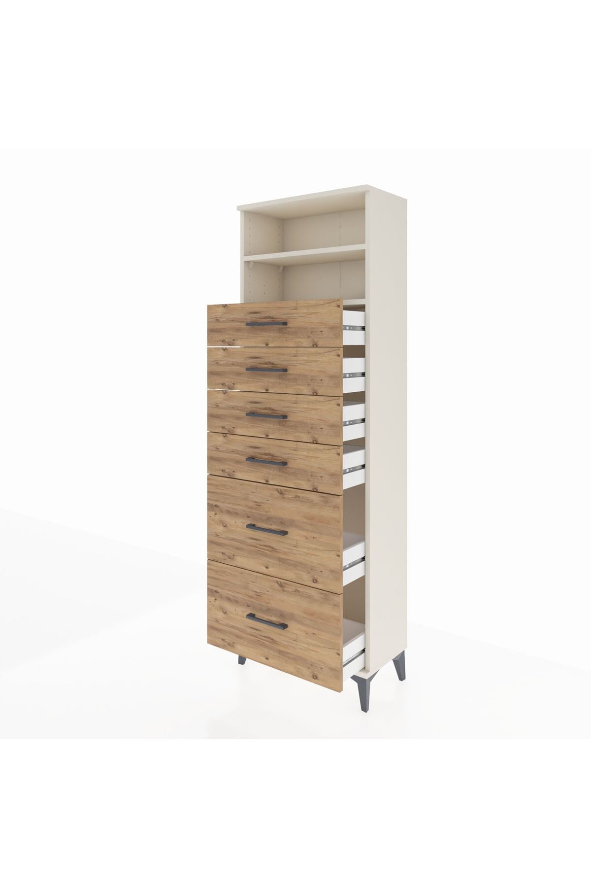 Arges Dolap 2 Raflı 6 Çekmeceli 60x30x182 - S23M045V3A