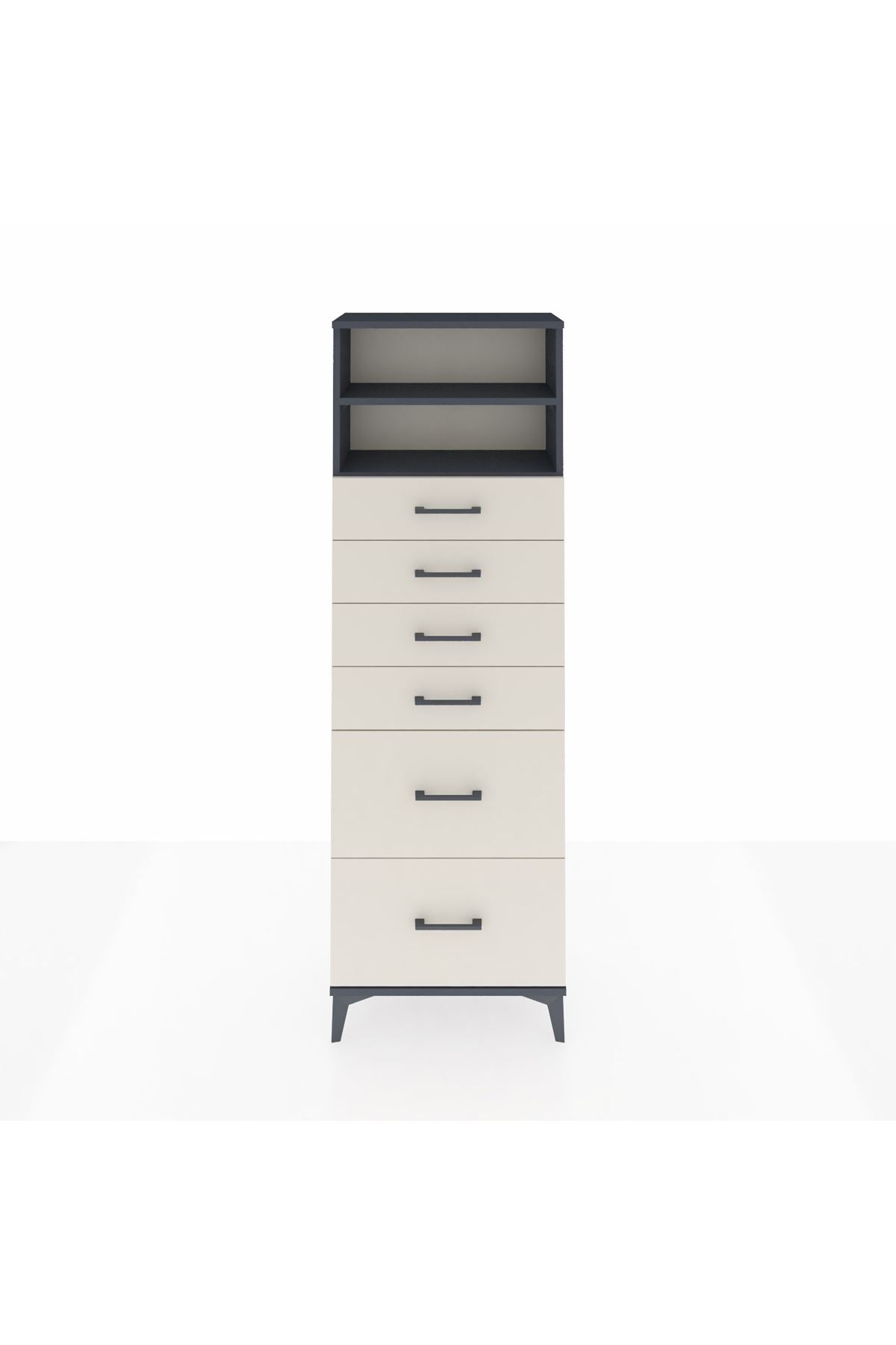 Arges Dolap 2 Raflı 6 Çekmeceli 60x30x182 - S23M045V4A