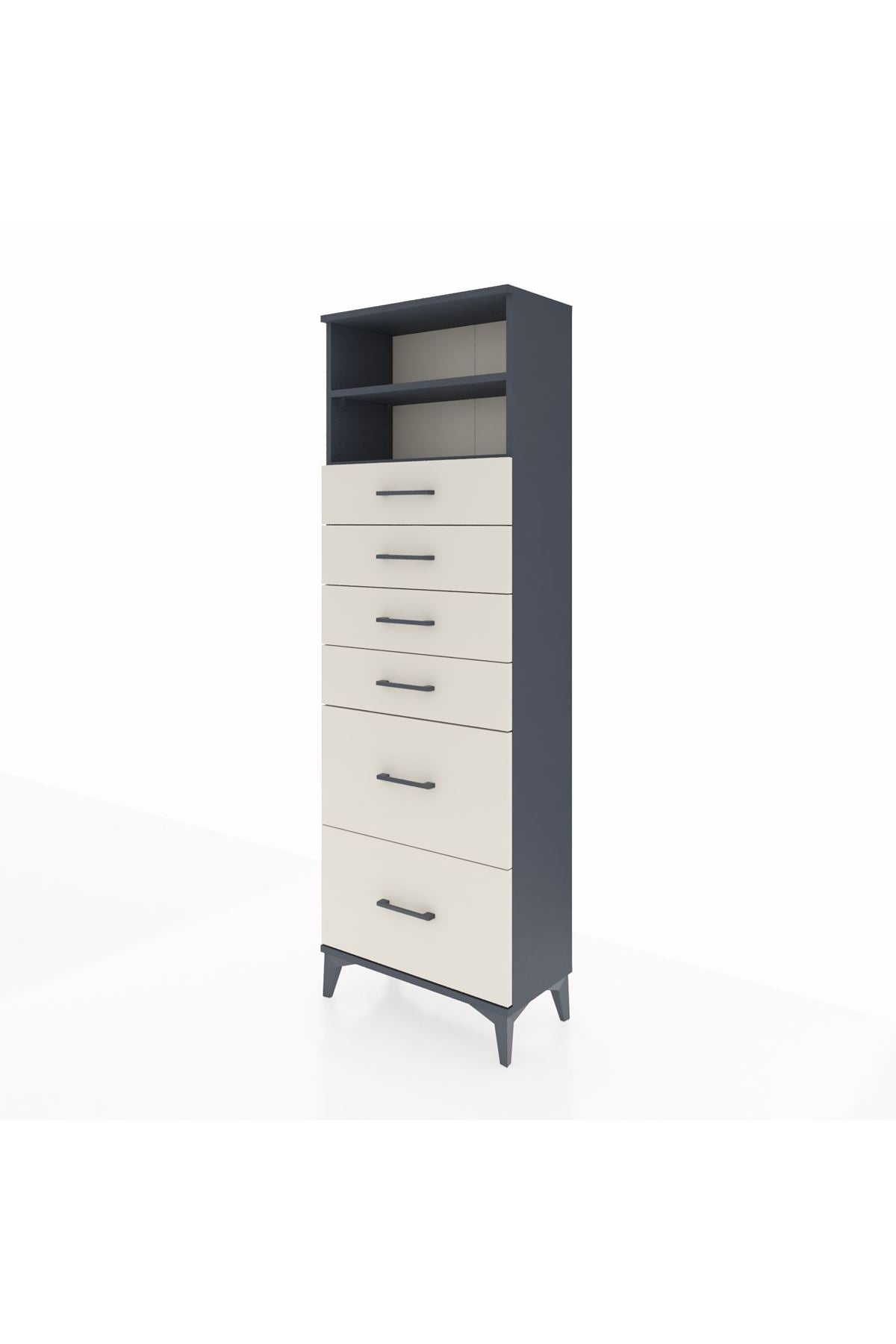 Arges Dolap 2 Raflı 6 Çekmeceli 60x30x182 - S23M045V4A