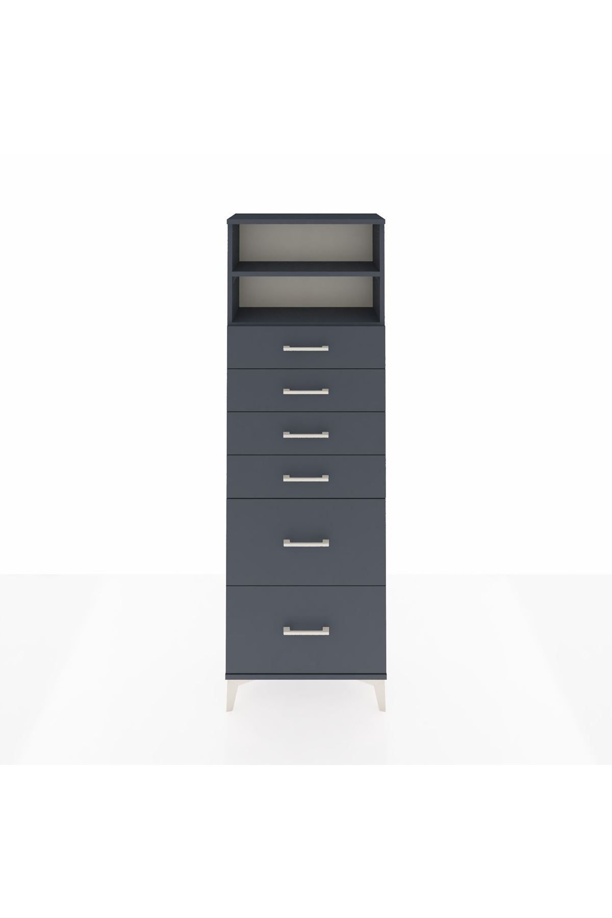 Arges Dolap 2 Raflı 6 Çekmeceli 60x30x182 - S23M045V5A
