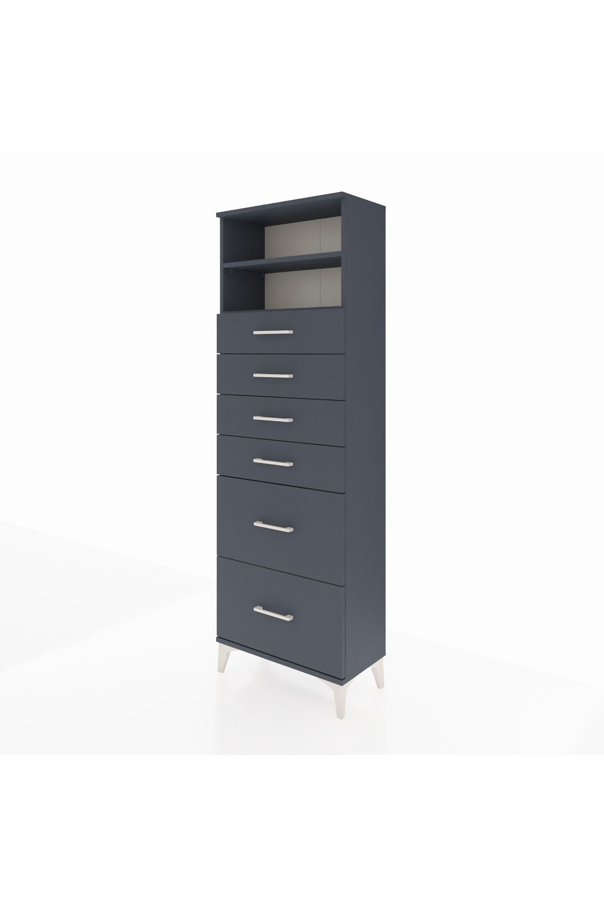 Arges Dolap 2 Raflı 6 Çekmeceli 60x30x182 - S23M045V5A