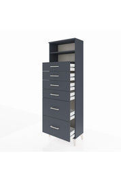 Arges Dolap 2 Raflı 6 Çekmeceli 60x30x182 - S23M045V5A