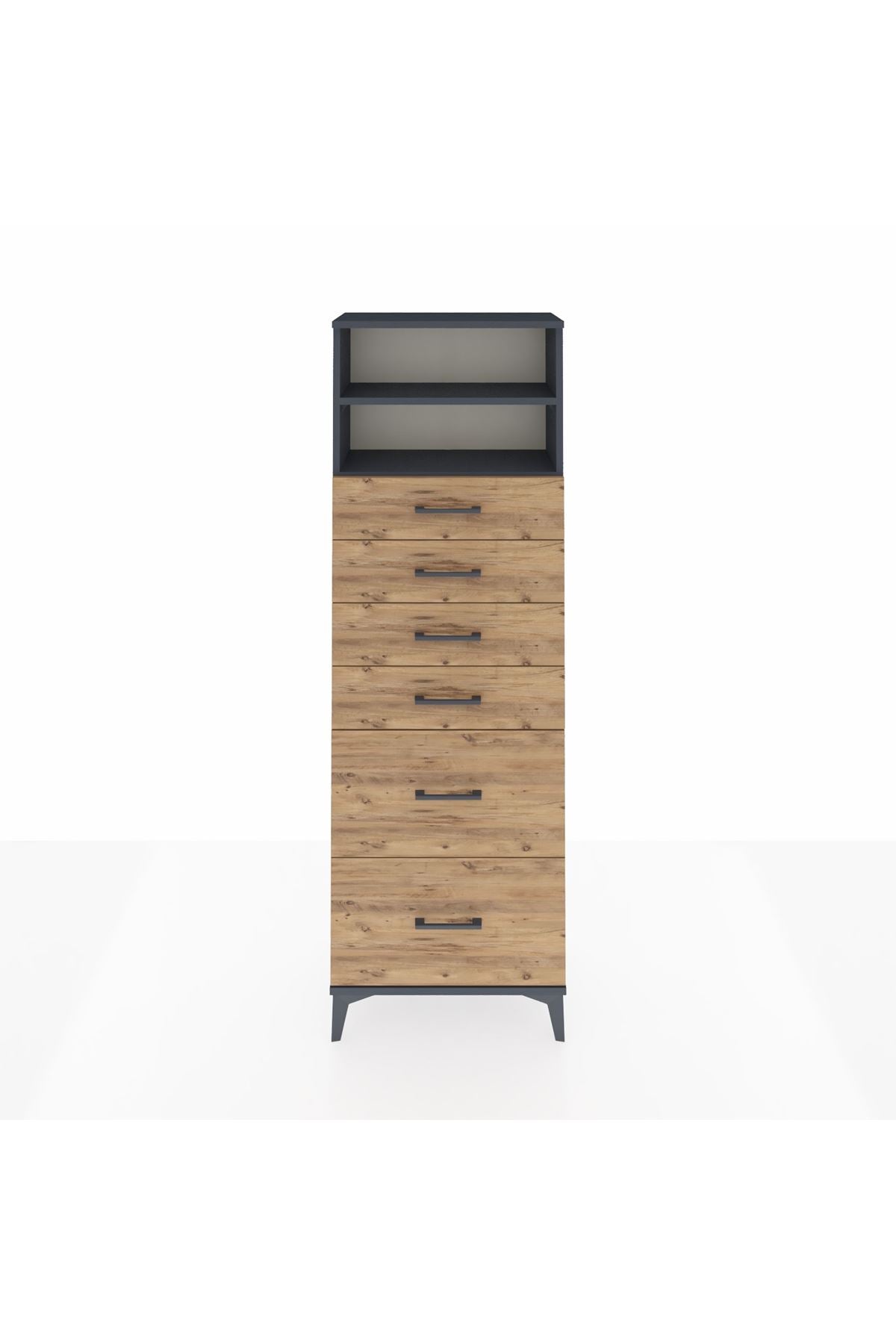 Arges Dolap 2 Raflı 6 Çekmeceli 60x30x182 - S23M045V6A