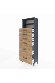 Arges Dolap 2 Raflı 6 Çekmeceli 60x30x182 - S23M045V6A