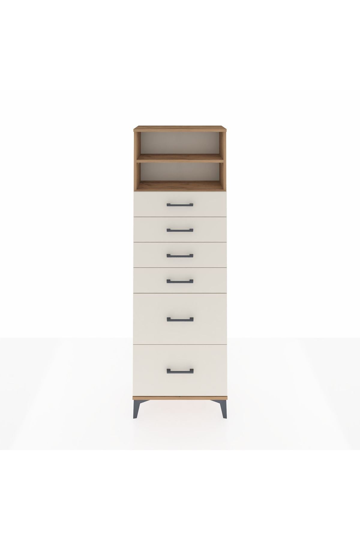 Arges Dolap 2 Raflı 6 Çekmeceli 60x30x182 - S23M045V7A