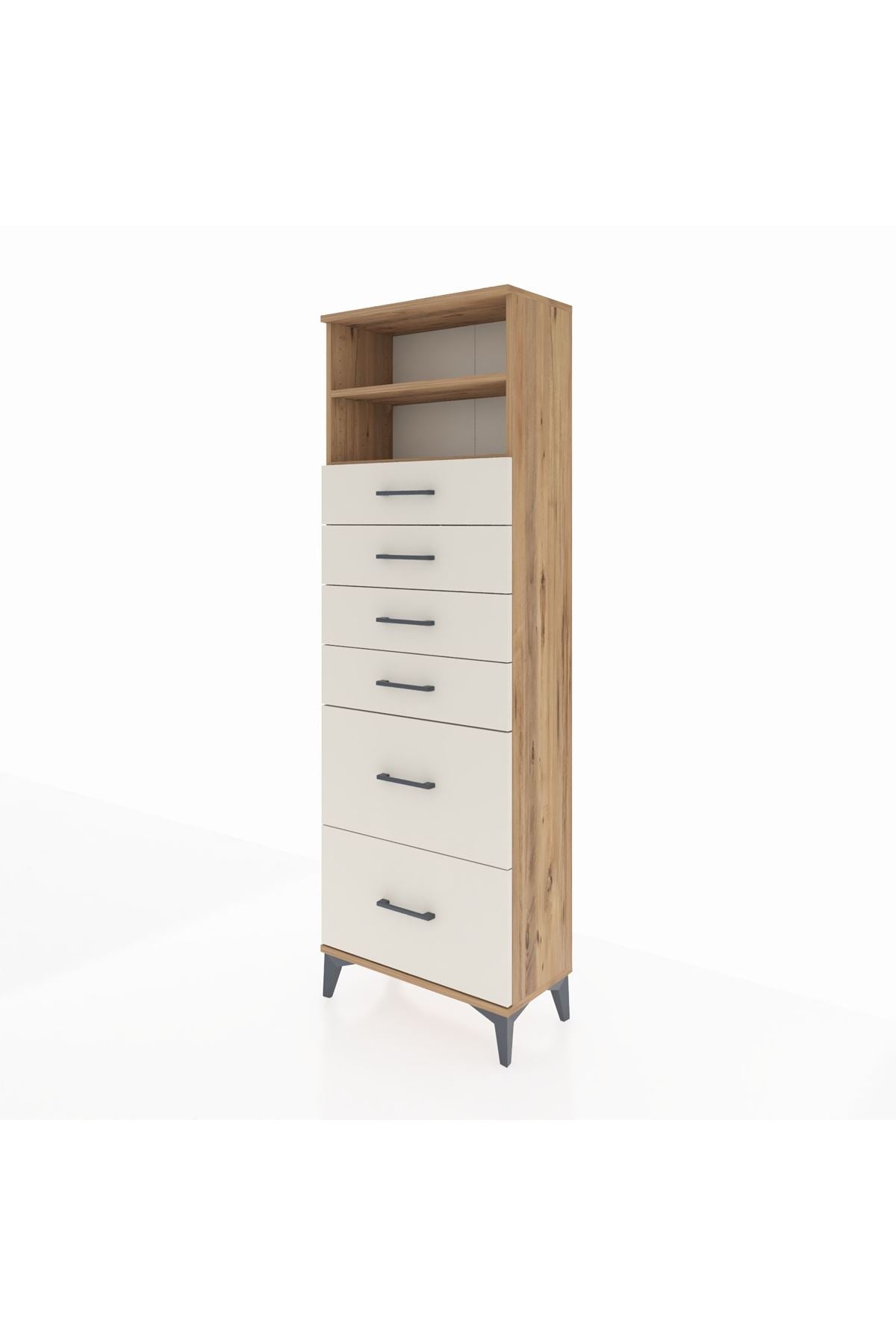 Arges Dolap 2 Raflı 6 Çekmeceli 60x30x182 - S23M045V7A