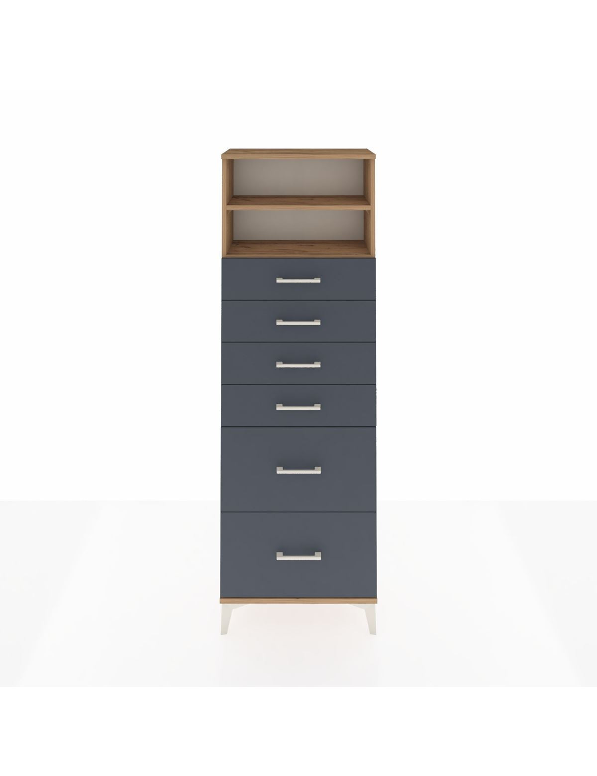 Arges Dolap 2 Raflı 6 Çekmeceli 60x30x182 - S23M045V8A