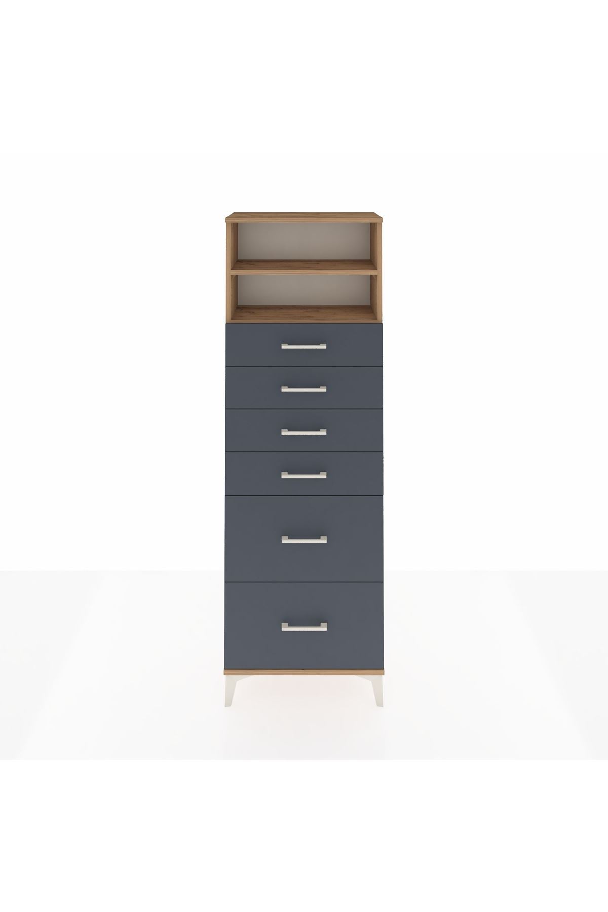 Arges Dolap 2 Raflı 6 Çekmeceli 60x30x182 - S23M045V8A