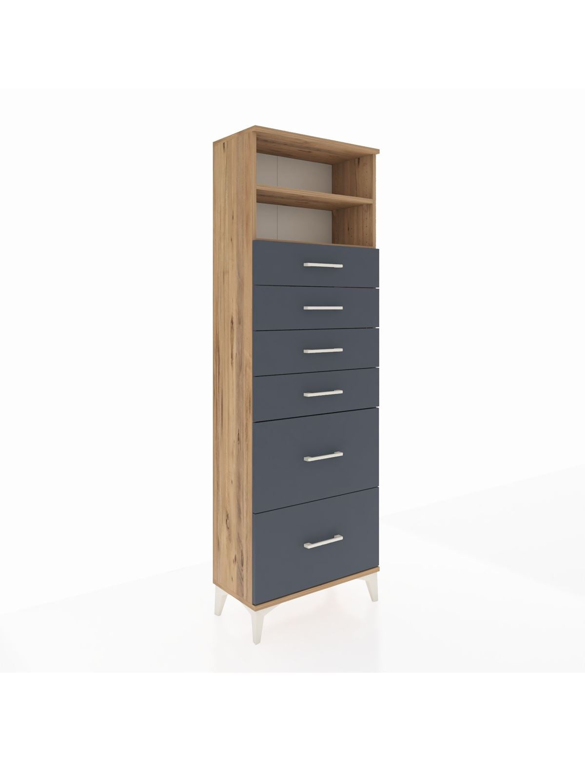 Arges Dolap 2 Raflı 6 Çekmeceli 60x30x182 - S23M045V8A