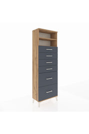 Arges Dolap 2 Raflı 6 Çekmeceli 60x30x182 - S23M045V8A