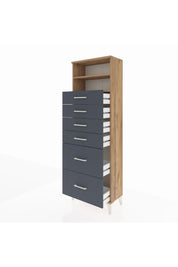 Arges Dolap 2 Raflı 6 Çekmeceli 60x30x182 - S23M045V8A