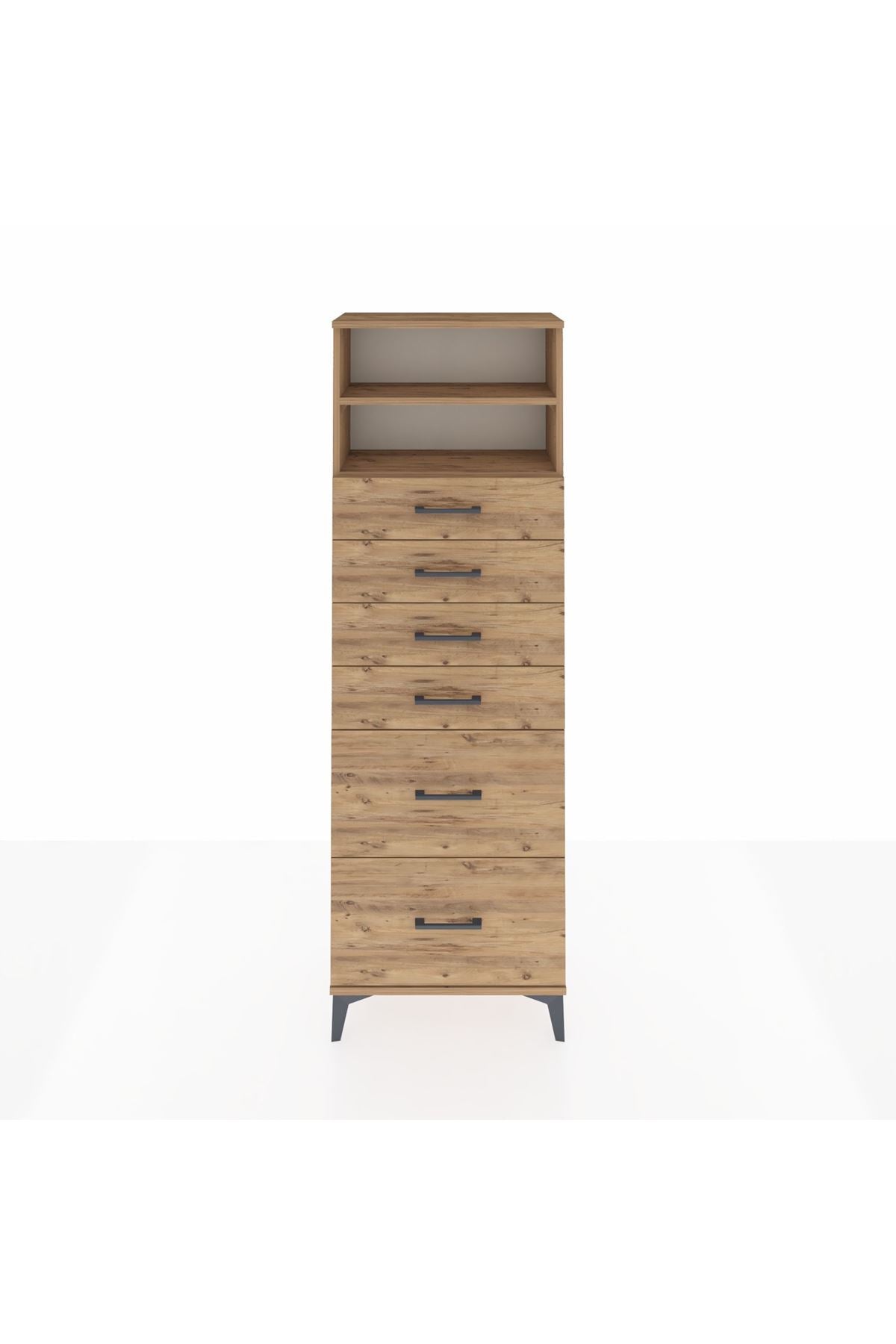 Arges Dolap 2 Raflı 6 Çekmeceli 60x30x182 - S23M045V9A
