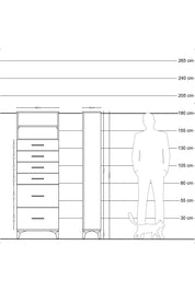Arges Dolap 2 Raflı 6 Çekmeceli 60x30x182 - S23M045V8A