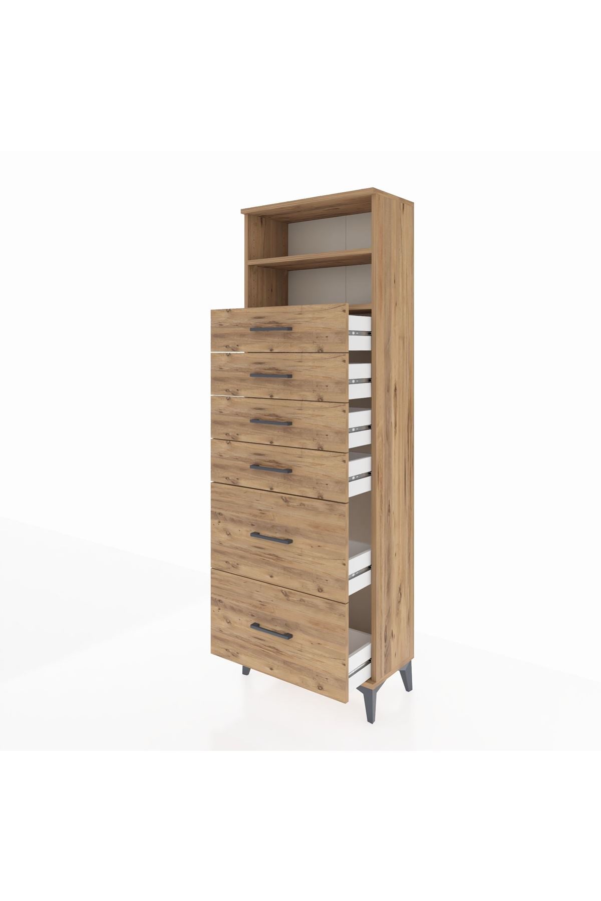 Arges Dolap 2 Raflı 6 Çekmeceli 60x30x182 - S23M045V9A