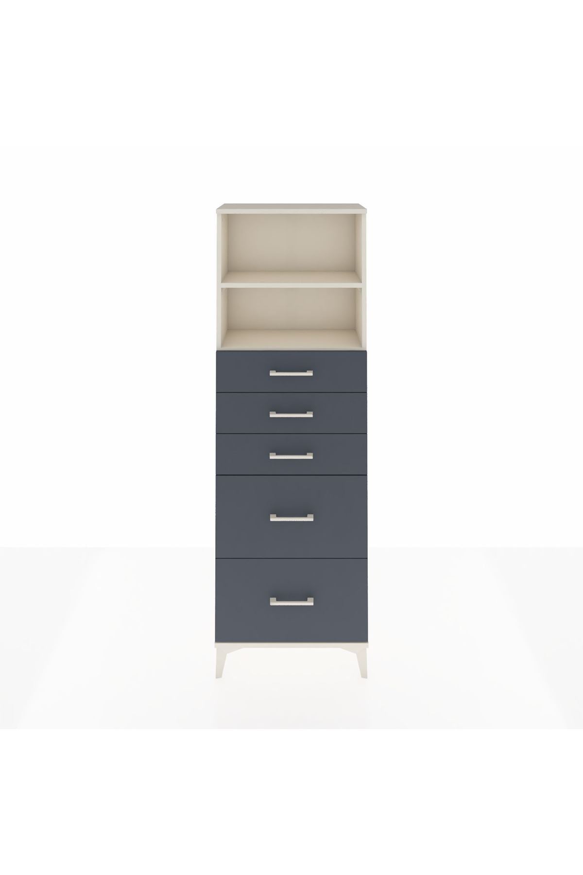 Arges Dolap 2 Raflı 5 Çekmeceli 60x30x182 - S23M046V2A