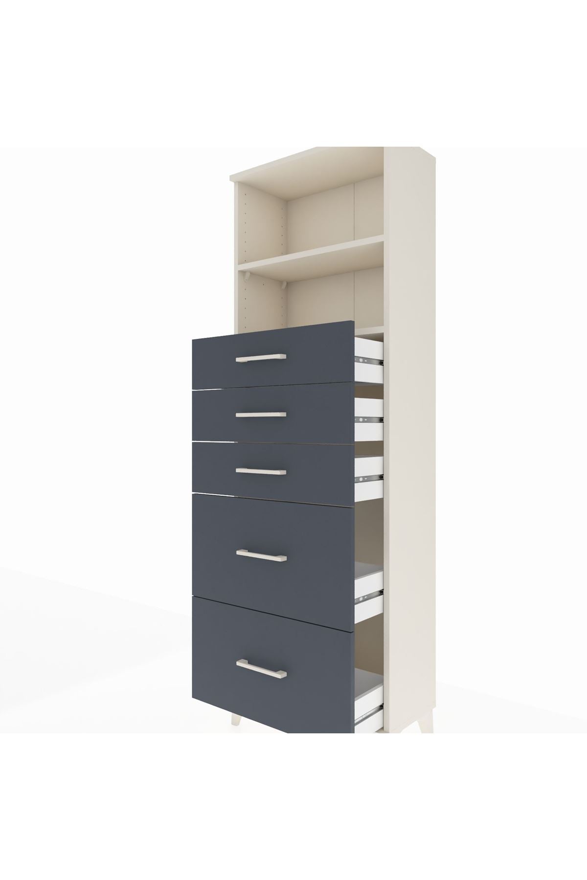 Arges Dolap 2 Raflı 5 Çekmeceli 60x30x182 - S23M046V2A