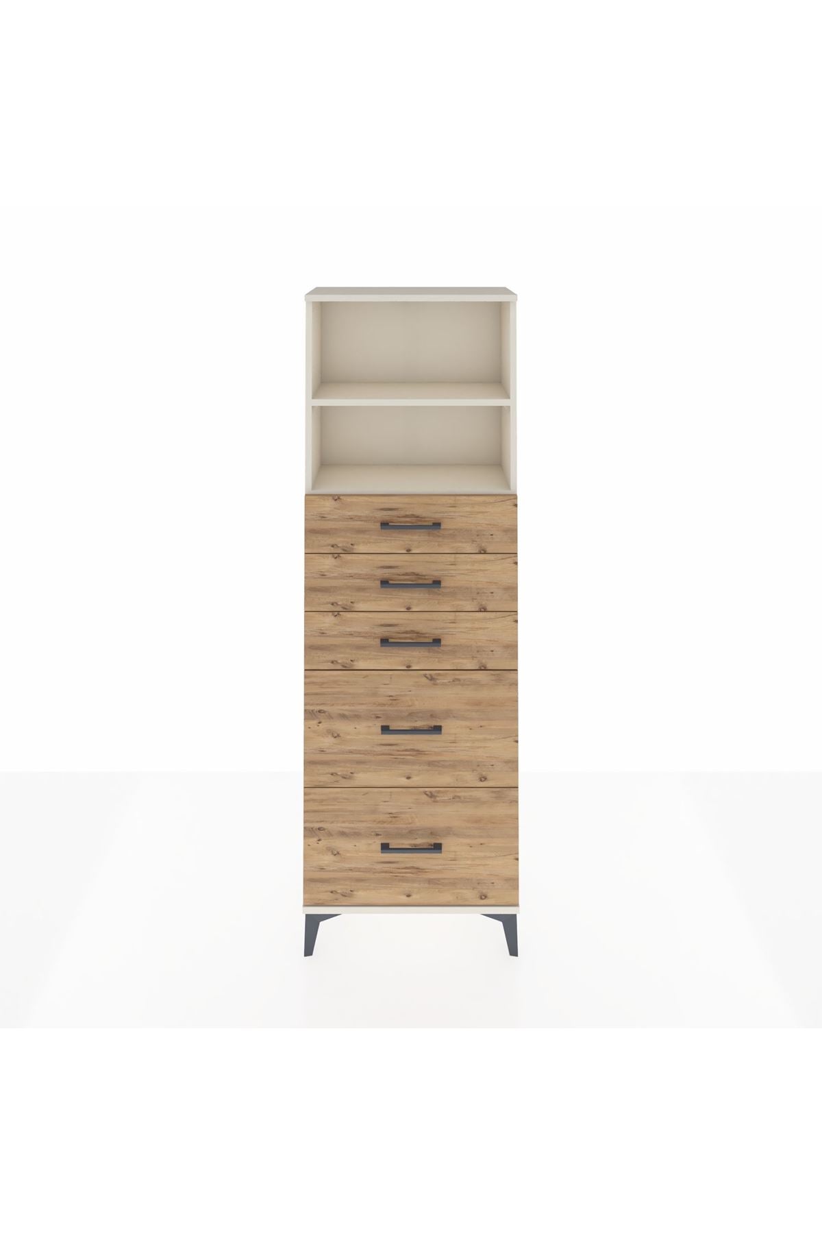Arges Dolap 2 Raflı 5 Çekmeceli 60x30x182 - S23M046V3A