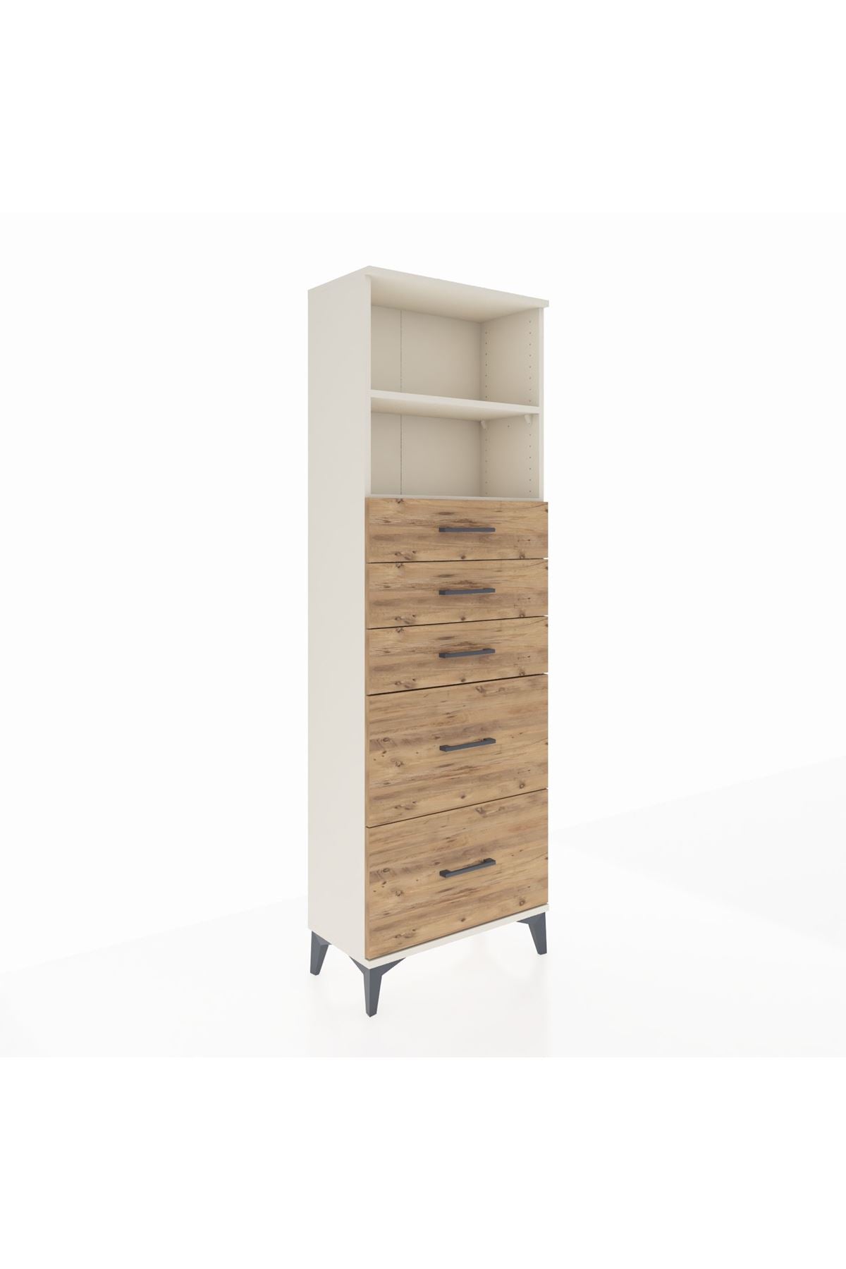 Arges Dolap 2 Raflı 5 Çekmeceli 60x30x182 - S23M046V3A