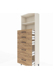 Arges Dolap 2 Raflı 5 Çekmeceli 60x30x182 - S23M046V3A