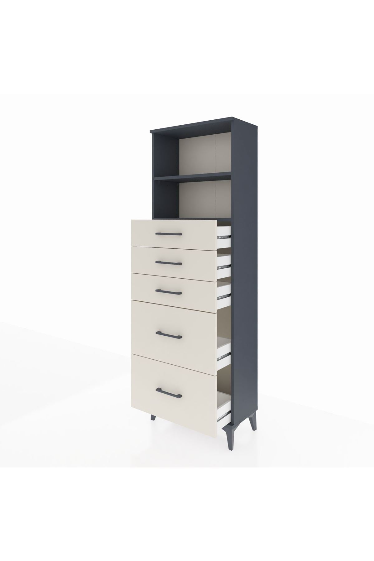 Arges Dolap 2 Raflı 5 Çekmeceli 60x30x182 - S23M046V4A
