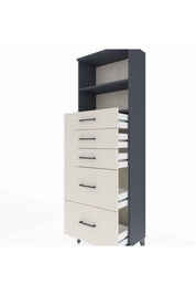 Arges Dolap 2 Raflı 5 Çekmeceli 60x30x182 - S23M046V4A