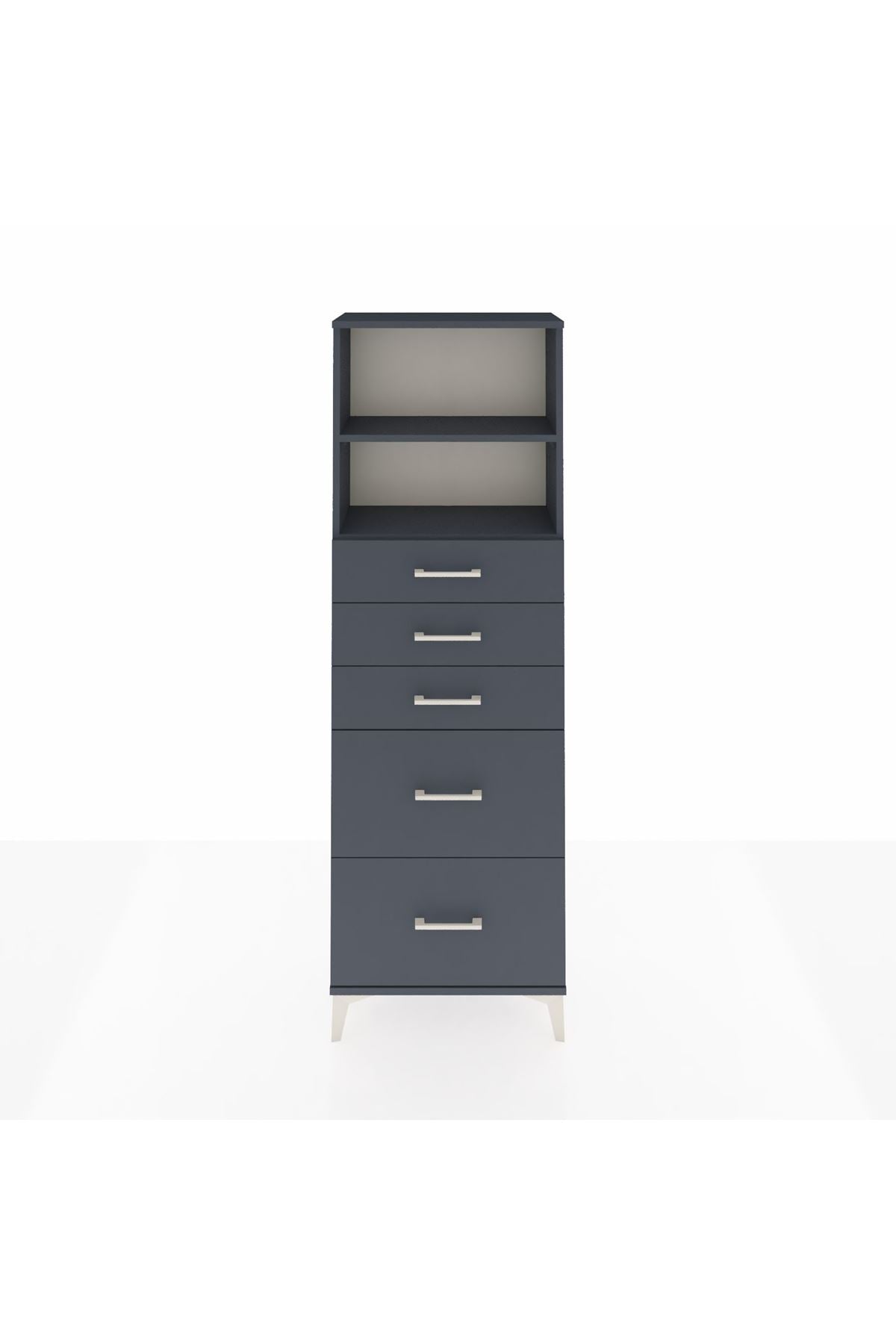 Arges Dolap 2 Raflı 5 Çekmeceli 60x30x182 - S23M046V5A