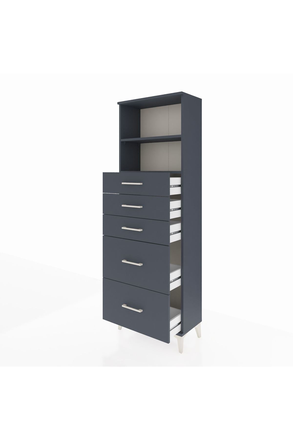 Arges Dolap 2 Raflı 5 Çekmeceli 60x30x182 - S23M046V5A