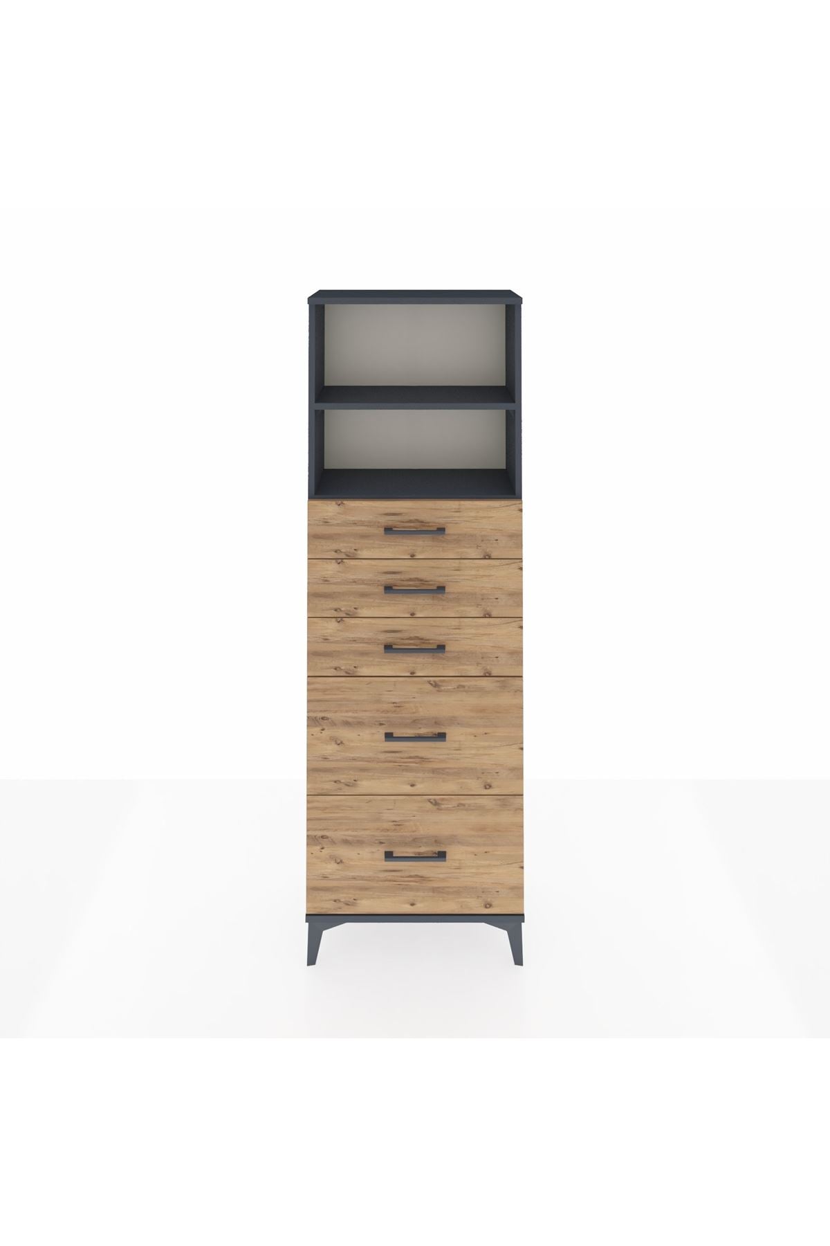 Arges Dolap 2 Raflı 5 Çekmeceli 60x30x182 - S23M046V6A
