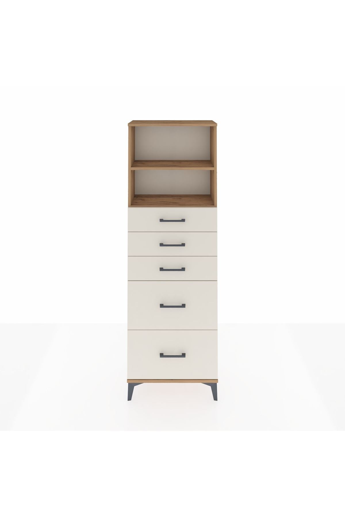 Arges Dolap 2 Raflı 5 Çekmeceli 60x30x182 - S23M046V7A