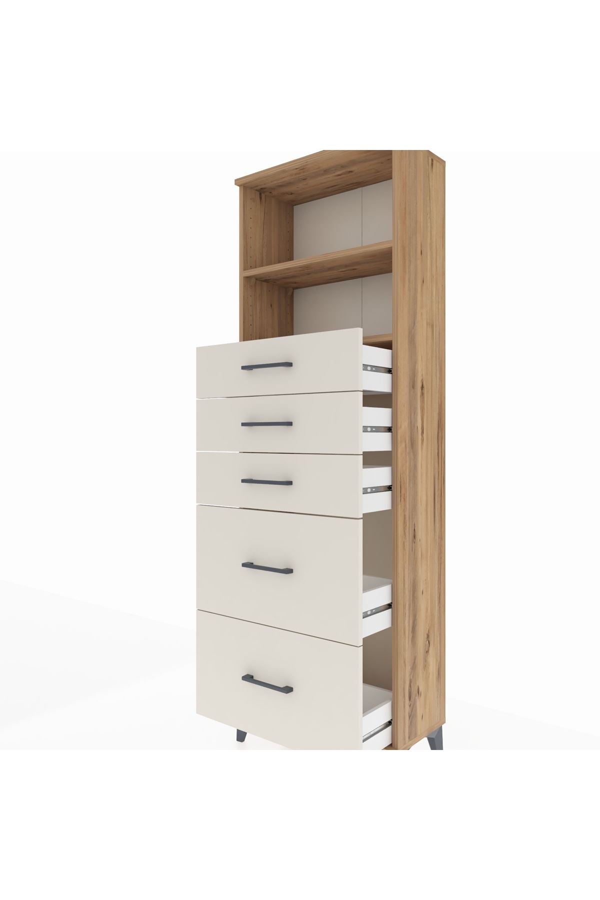 Arges Dolap 2 Raflı 5 Çekmeceli 60x30x182 - S23M046V7A
