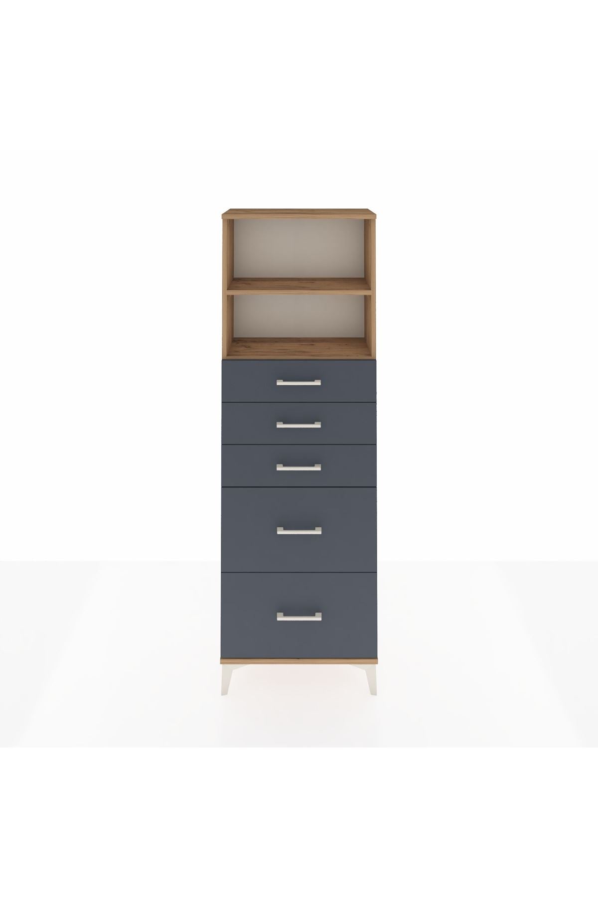 Arges Dolap 2 Raflı 5 Çekmeceli 60x30x182 - S23M046V8A