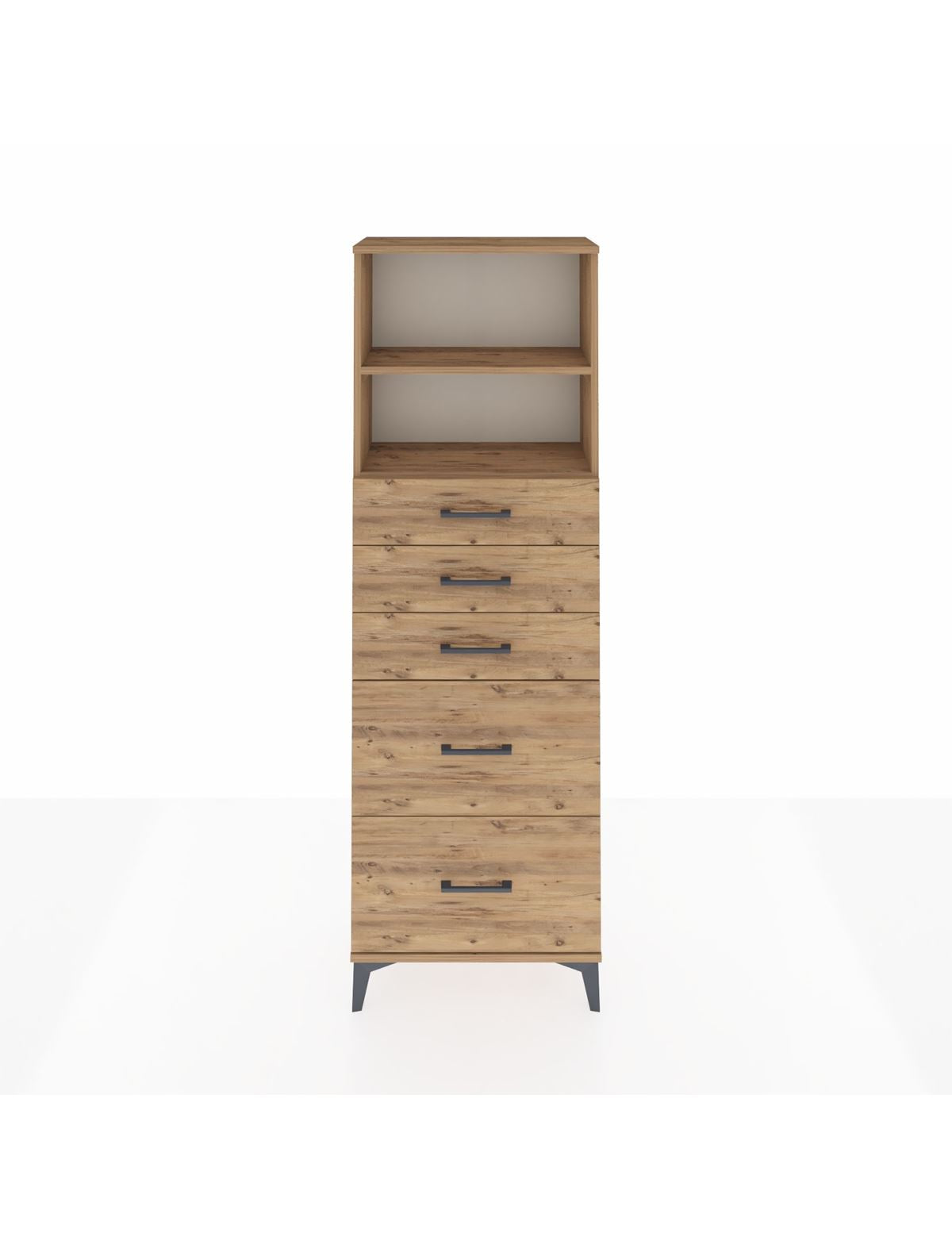 Arges Dolap 2 Raflı 5 Çekmeceli 60x30x182 - S23M046V9A