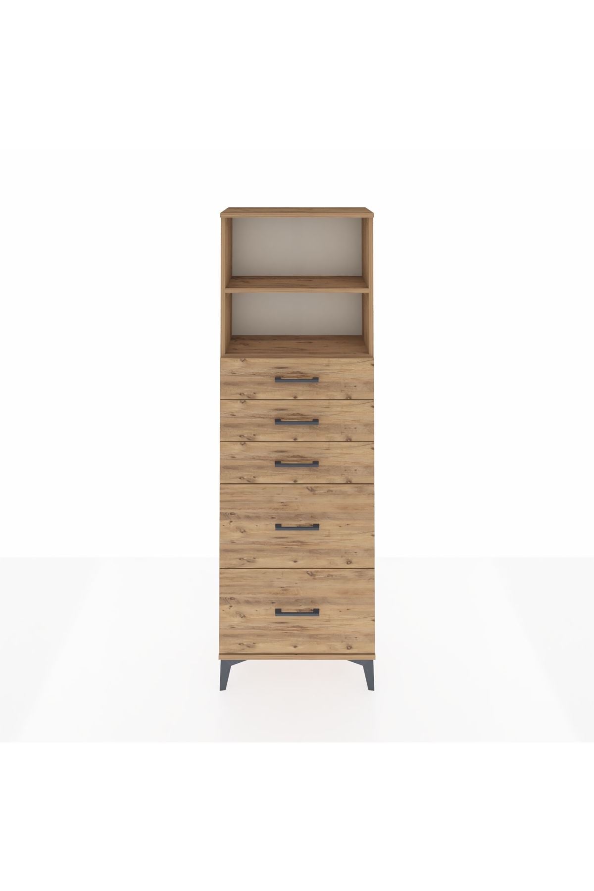 Arges Dolap 2 Raflı 5 Çekmeceli 60x30x182 - S23M046V9A