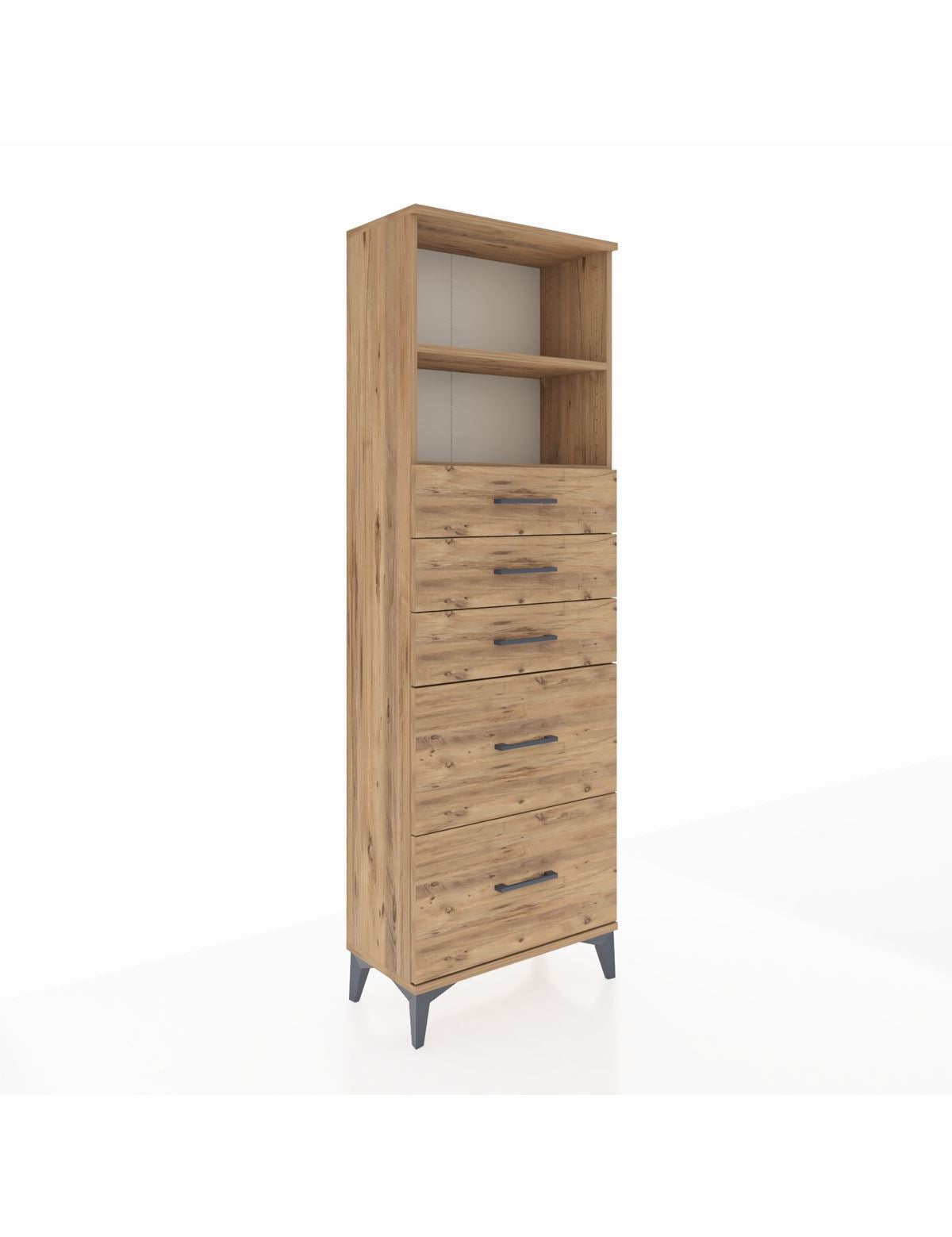 Arges Dolap 2 Raflı 5 Çekmeceli 60x30x182 - S23M046V9A